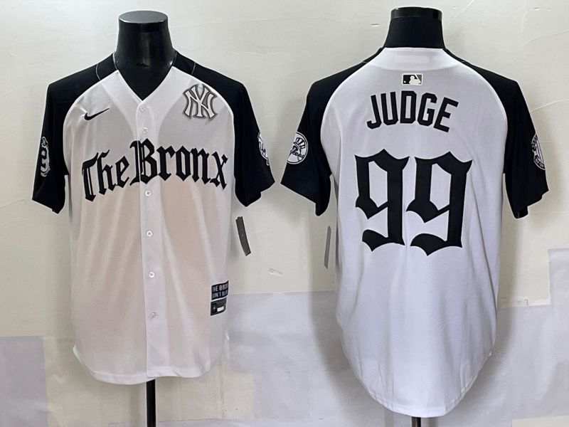 Men 2025 New York Yankees #99 Judge White black Five generations Joint Name Nike MLB Jersey style 58